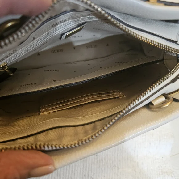 Guess Sestri Mini Beige Satchel Bag NWT - Picture 8 of 9